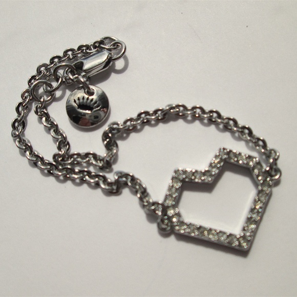 💟 Juicy Couture Pixel Open Heart Chain Bracelet - Picture 7 of 11